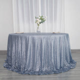 Dusty Blue Sequin Round Tablecloth - Add Elegance to Your Event