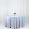 132inch Iridescent Blue Premium Sequin Round Tablecloth, Sparkly Tablecloth