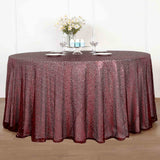 132inch Burgundy Premium Sequin Round Tablecloth, Sparkly Tablecloth