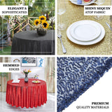 132inch Royal Blue Premium Sequin Round Tablecloth, Sparkly Tablecloth