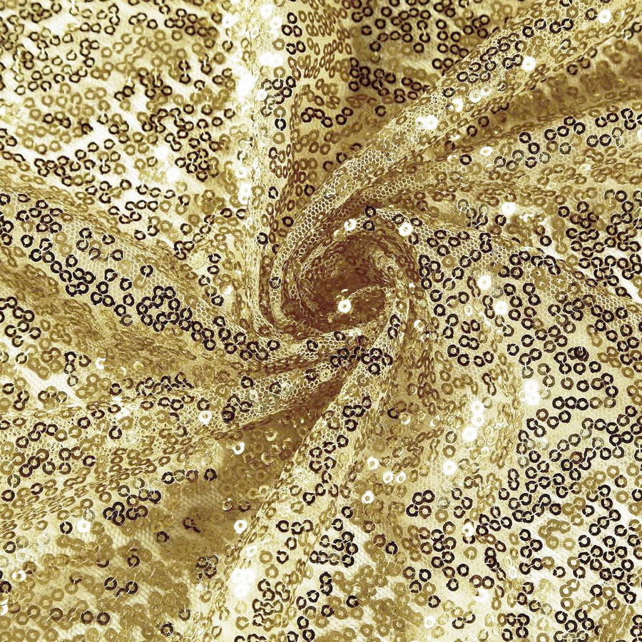 90inch Champagne Premium Sequin Round Tablecloth#whtbkgd