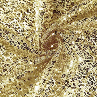 Unleash Your Creativity with the 90" Champagne Seamless Premium Sequin Round Tablecloth