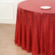 132inch Red Premium Sequin Round Tablecloth, Sparkly Tablecloth