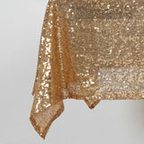 54 inch x 54 inch Gold Premium Sequin Square Tablecloth 