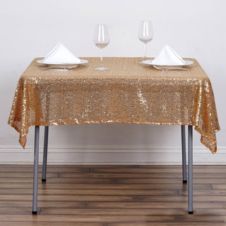 Add a Touch of Elegance with the Gold Sequin Tablecloth