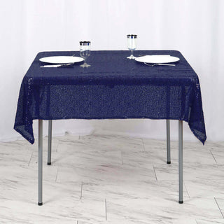 Navy Blue Sequin Tablecloth for Elegant Event Decor