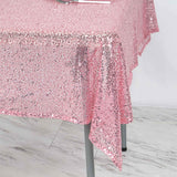 54 inch x 54 inch Pink Premium Sequin Square Tablecloth