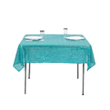 54 inch x 54 inch Turquoise Premium Sequin Square Tablecloth