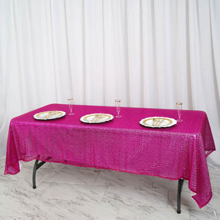 Elevate Your Event Decor with the Fuchsia Sequin Tablecloth