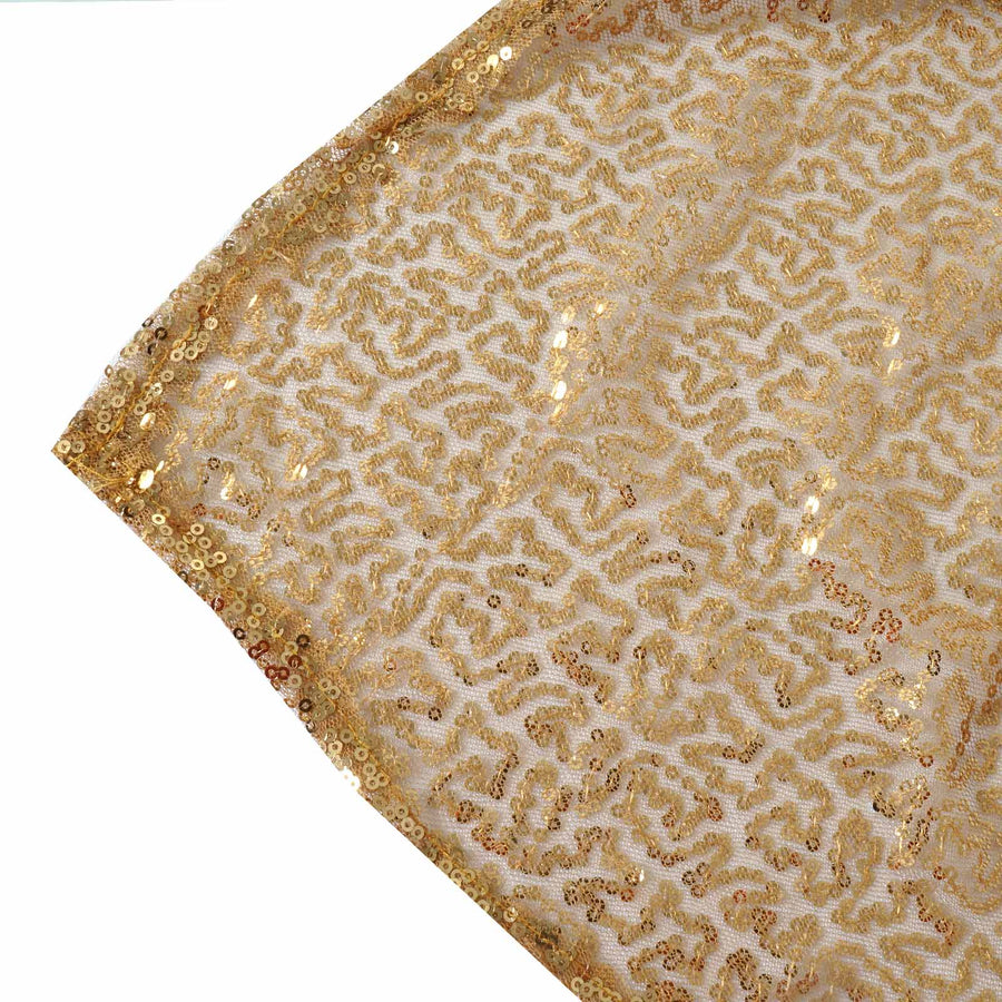 60"x102" Gold Premium Sequin Rectangle Tablecloth