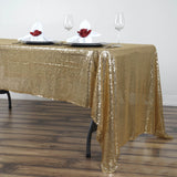 60x126 inches Premium SEQUIN Rectangle Tablecloth - Champagne