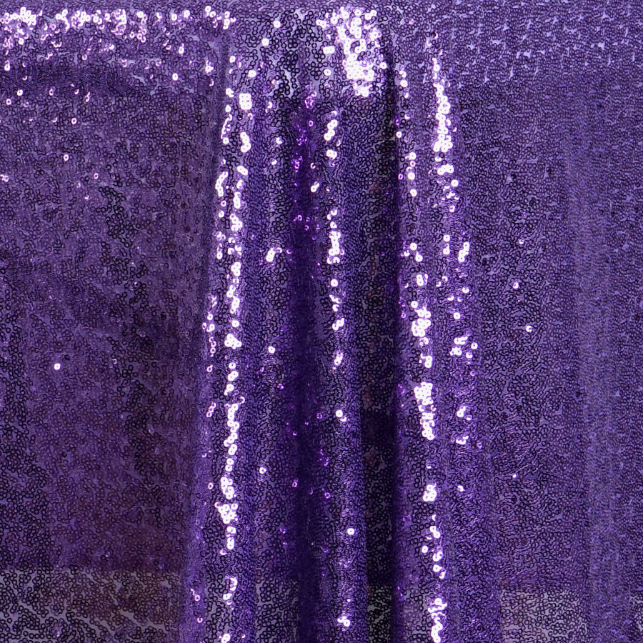 60"x126" Purple Premium Sequin Rectangle Tablecloth