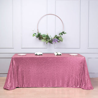 Elevate Your Event with the Pink Sequin Tablecloth