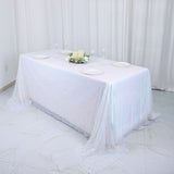 90Inchx132Inch Iridescent Blue Premium Sequin Rectangle Tablecloth