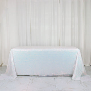 Create an Unforgettable Ambiance with the Iridescent Blue Sequin Tablecloth