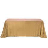 90 inch x 132 inch Gold Premium Sequin Rectangle Tablecloth