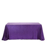 90 inch x 132 inch Purple Premium Sequin Rectangle Tablecloth
