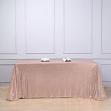 90x156" Premium Sequin Rectangle Tablecloth Rose Gold|Blush