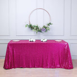 90"x156" Fuchsia Premium Sequin Rectangle Tablecloth