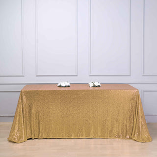 Elevate Your Event with the Champagne Sequin Tablecloth