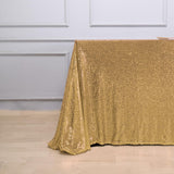 90x156" Gold Premium Sequin Rectangle Tablecloth