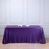 90x156" Purple Premium Sequin Rectangle Tablecloth