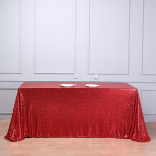 Add a Touch of Elegance with the Red Sequin Tablecloth