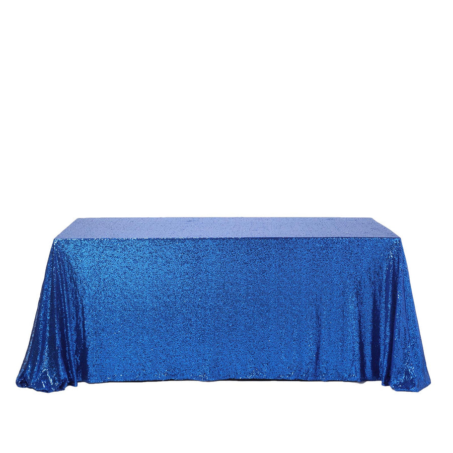 90x156" Royal Blue Premium Sequin Rectangle Tablecloth