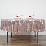 90inch Rose Gold|Blush Premium Sequin Round Tablecloth