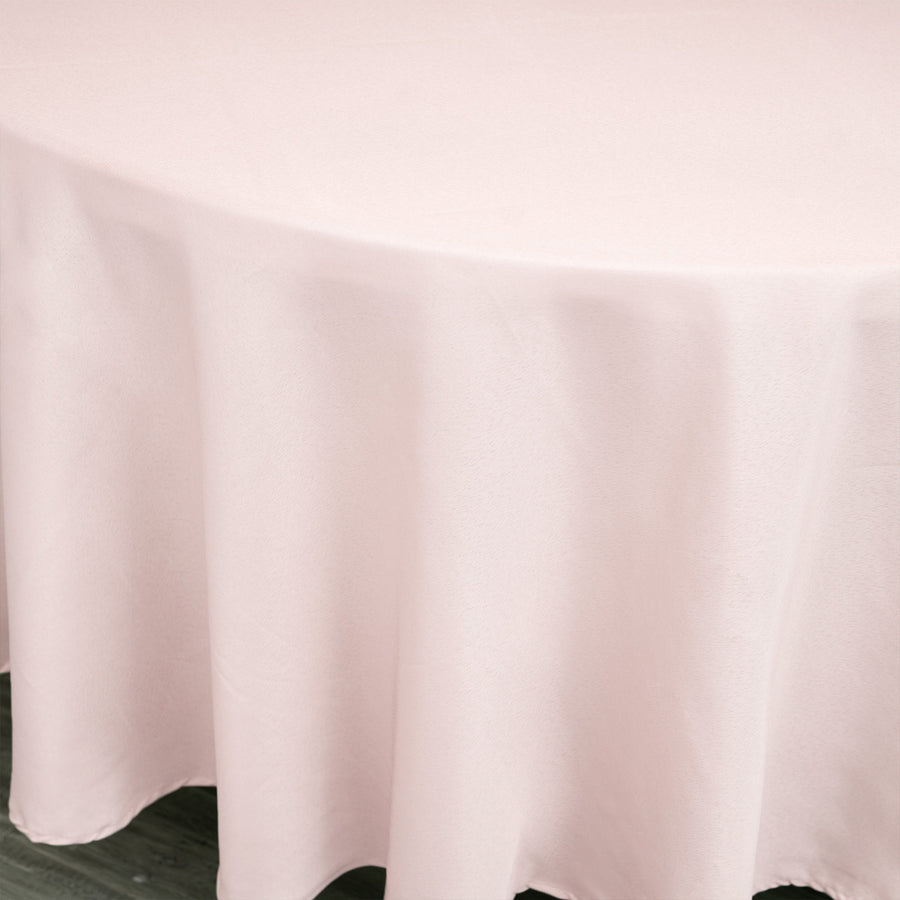 108Inch Blush / Rose Gold Polyester Round Tablecloth