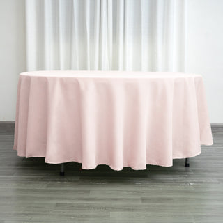 Experience Luxury with the Blush 108" Seamless Polyester Round Tablecloth