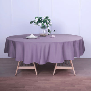 Elevate Your Event with the 108" Violet Amethyst Seamless Polyester Round Tablecloth