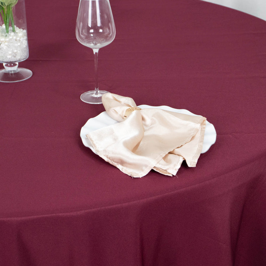 108inch Burgundy 200 GSM Seamless Premium Polyester Round Tablecloth