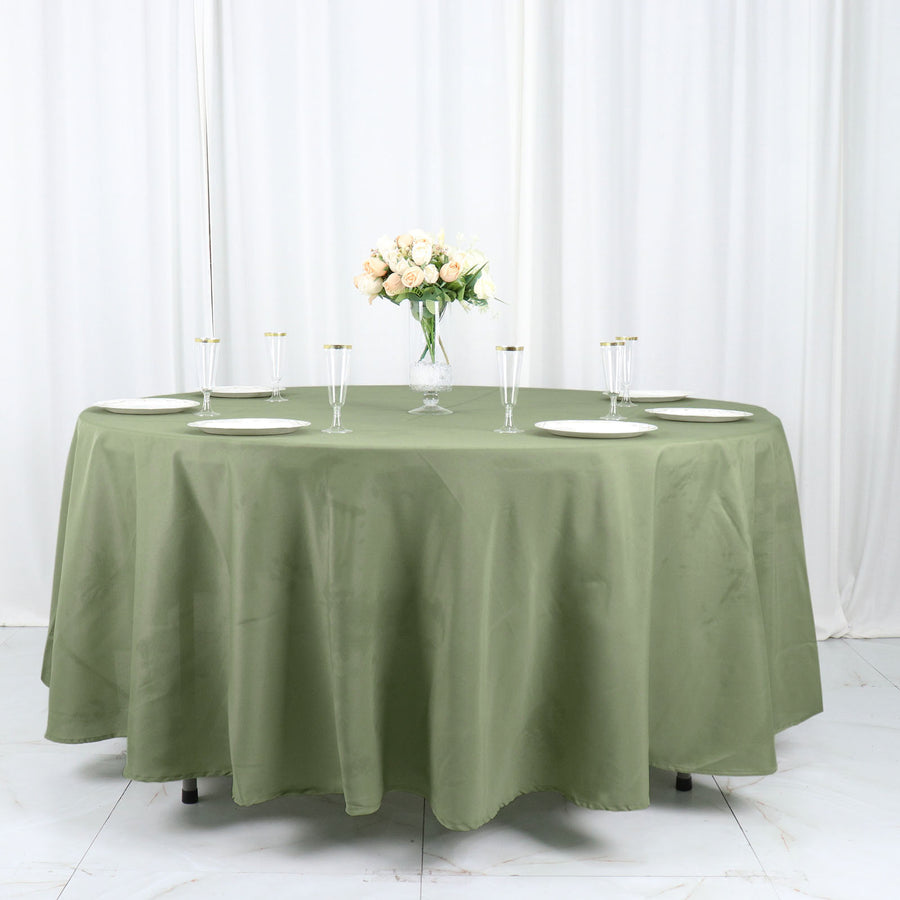 108inch Eucalyptus Sage Green Polyester Round Tablecloth