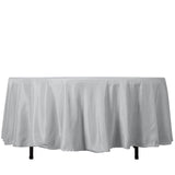 108inch Silver Polyester Round Tablecloth