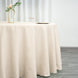 120" Beige Polyester Round Tablecloth