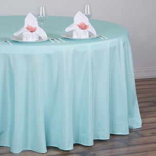 Create Unforgettable Memories with the Blue Seamless Polyester Round Tablecloth
