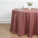 120inch Cinnamon Rose Polyester Round Tablecloth