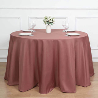 Add Elegance to Your Event with the 120" Cinnamon Rose Tablecloth