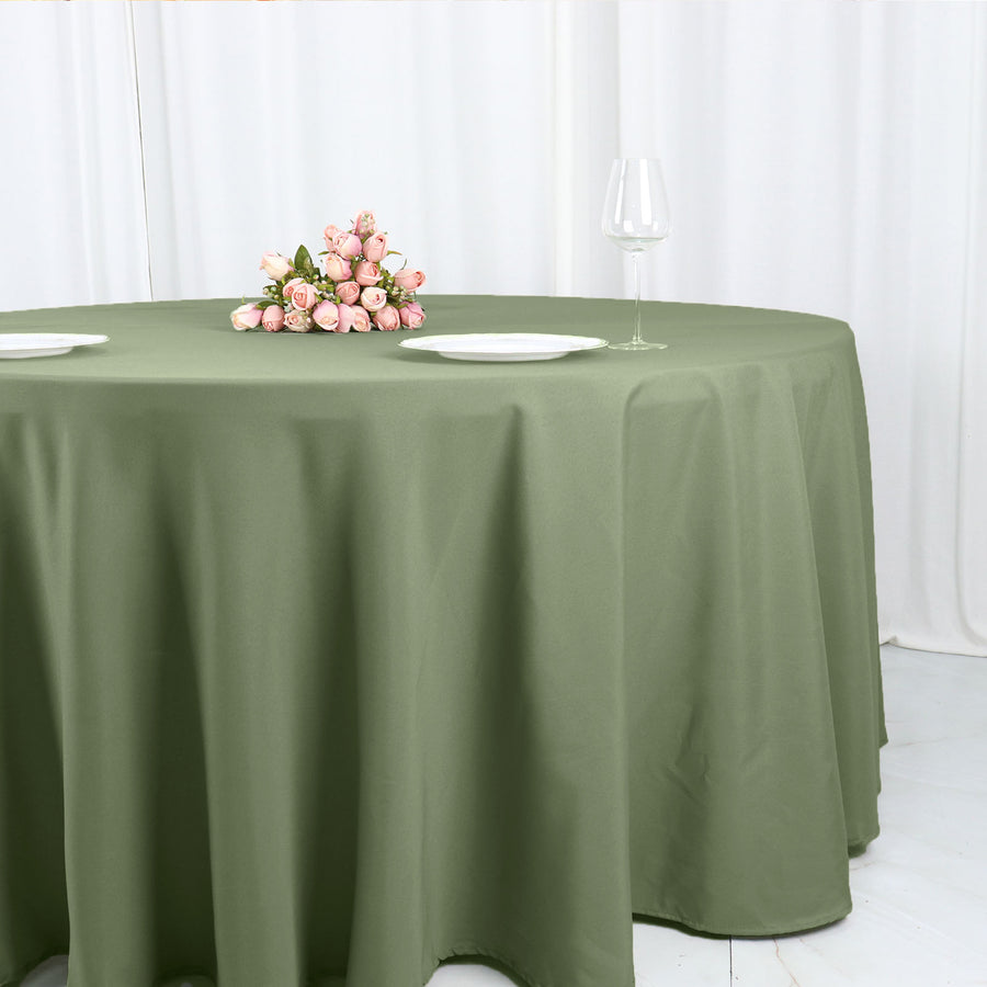 120inch Eucalyptus Sage Green Polyester Round Tablecloth