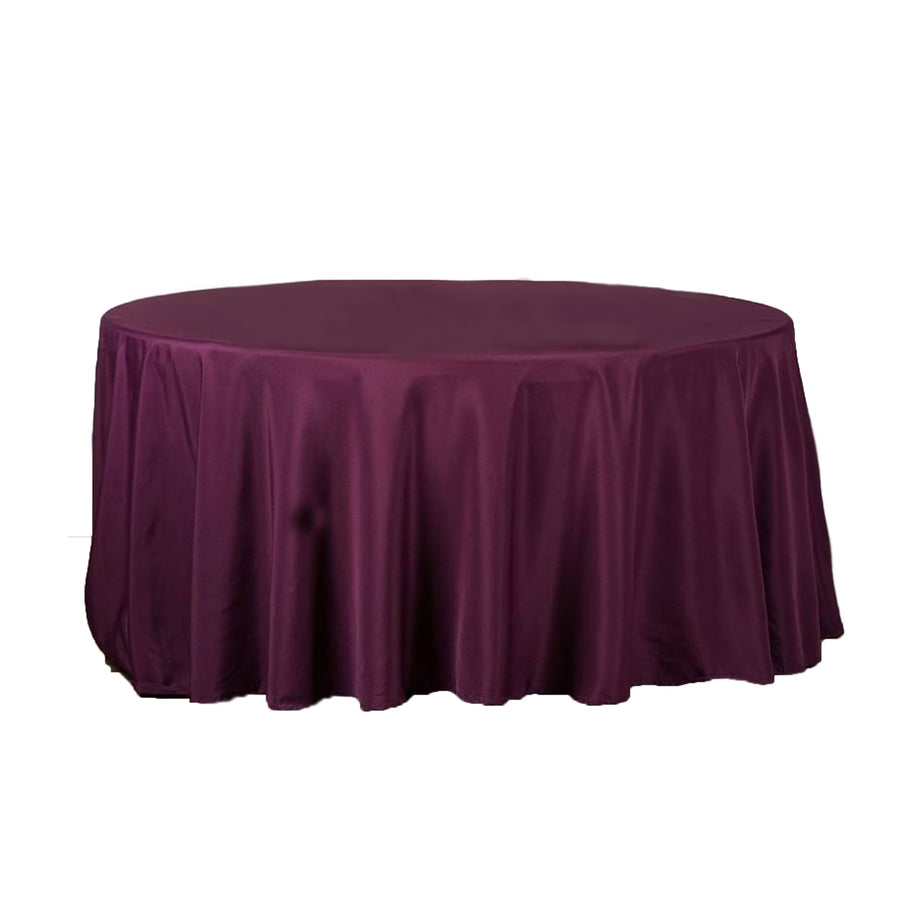 120" Eggplant Polyester Round Tablecloth