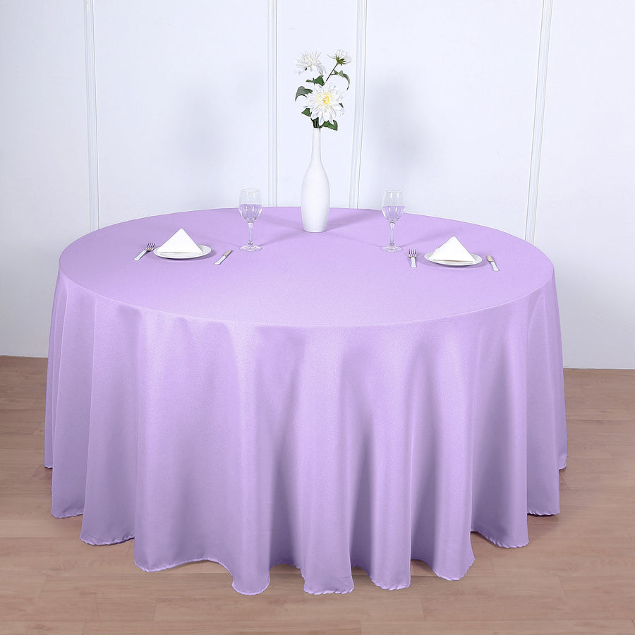120inch Lavender Lilac Polyester Round Tablecloth