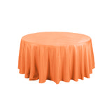 120 inch Orange Polyester Round Tablecloth