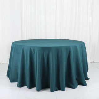 Unleash Your Creativity with the Peacock Teal Polyester Round Tablecloth