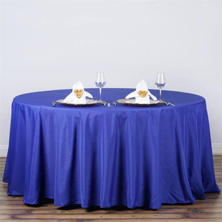 Elevate Your Event with the Royal Blue Polyester Round Tablecloth