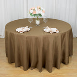 120inch Taupe Polyester Round Tablecloth