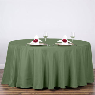 Add Elegance to Your Events with the Olive Green Seamless Polyester Round Tablecloth