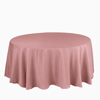Create an Unforgettable Event with the 132" Dusty Rose Seamless Polyester Round Tablecloth