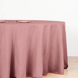 132Inch Dusty Rose Seamless Polyester Round Tablecloth