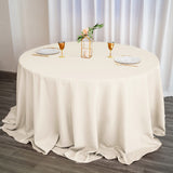 Beige Seamless Polyester Round Tablecloth